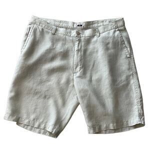 Joseph Abboud 100% Linen Shorts, Beige, Flat Front, Size 40